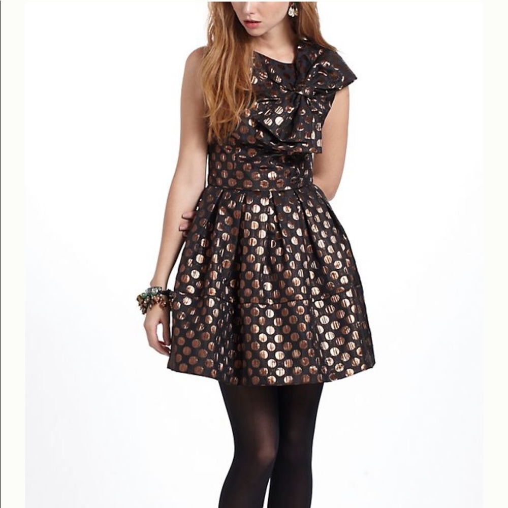 Anthropologie glitzed bow dress